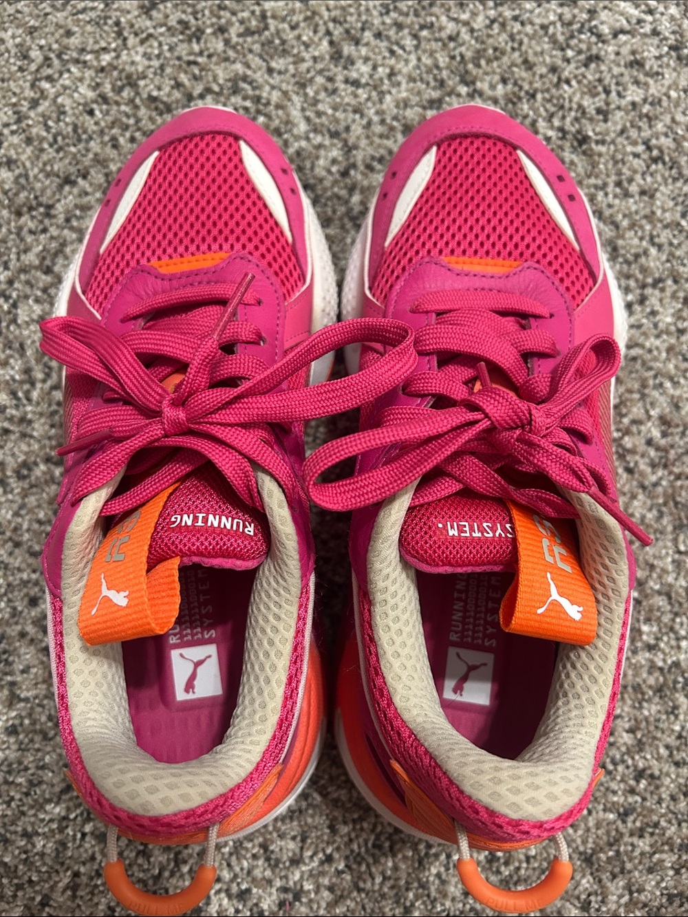 Puma Pink and Orange Chunky Runner Sneakers - Picture 5 of 8